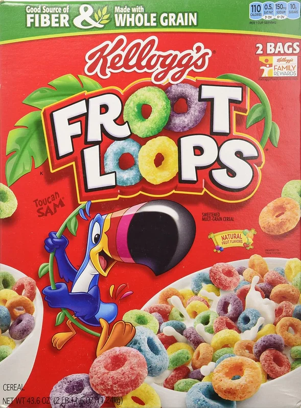 US box of Kellogg's Froot Loops cereal